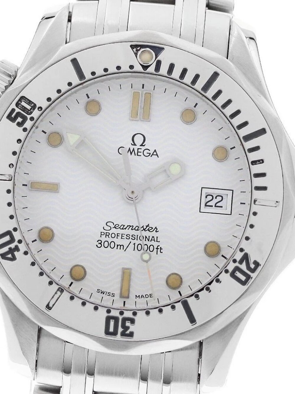 OMEGA Seamaster300 2562.20 Date white Dial Quartz Boy's Watch_960994